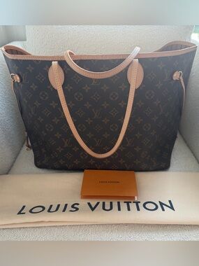 Louis Vuitton Neverfull GM Monogram Canvas Tote with Light Vachetta Trim